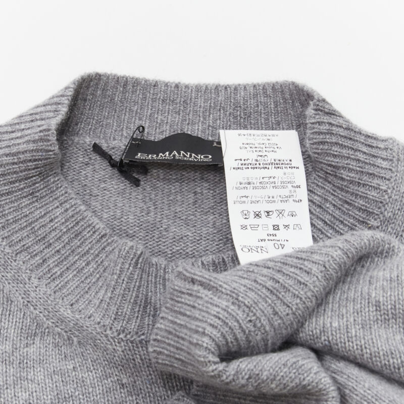 ERMANNO SCERVINO grey pullover metallic floral print IT40 S