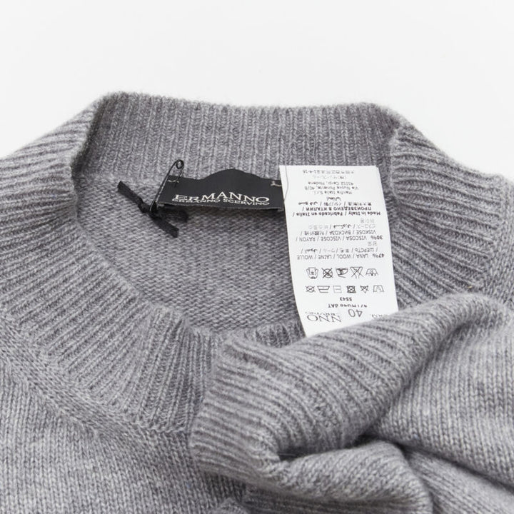 ERMANNO SCERVINO grey pullover metallic floral print IT40 S