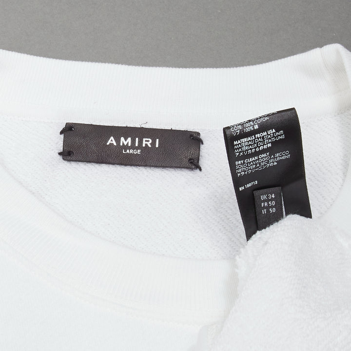 AMIRI 2021 A Love Movement healthy body knit badge smiley face white hoodie L