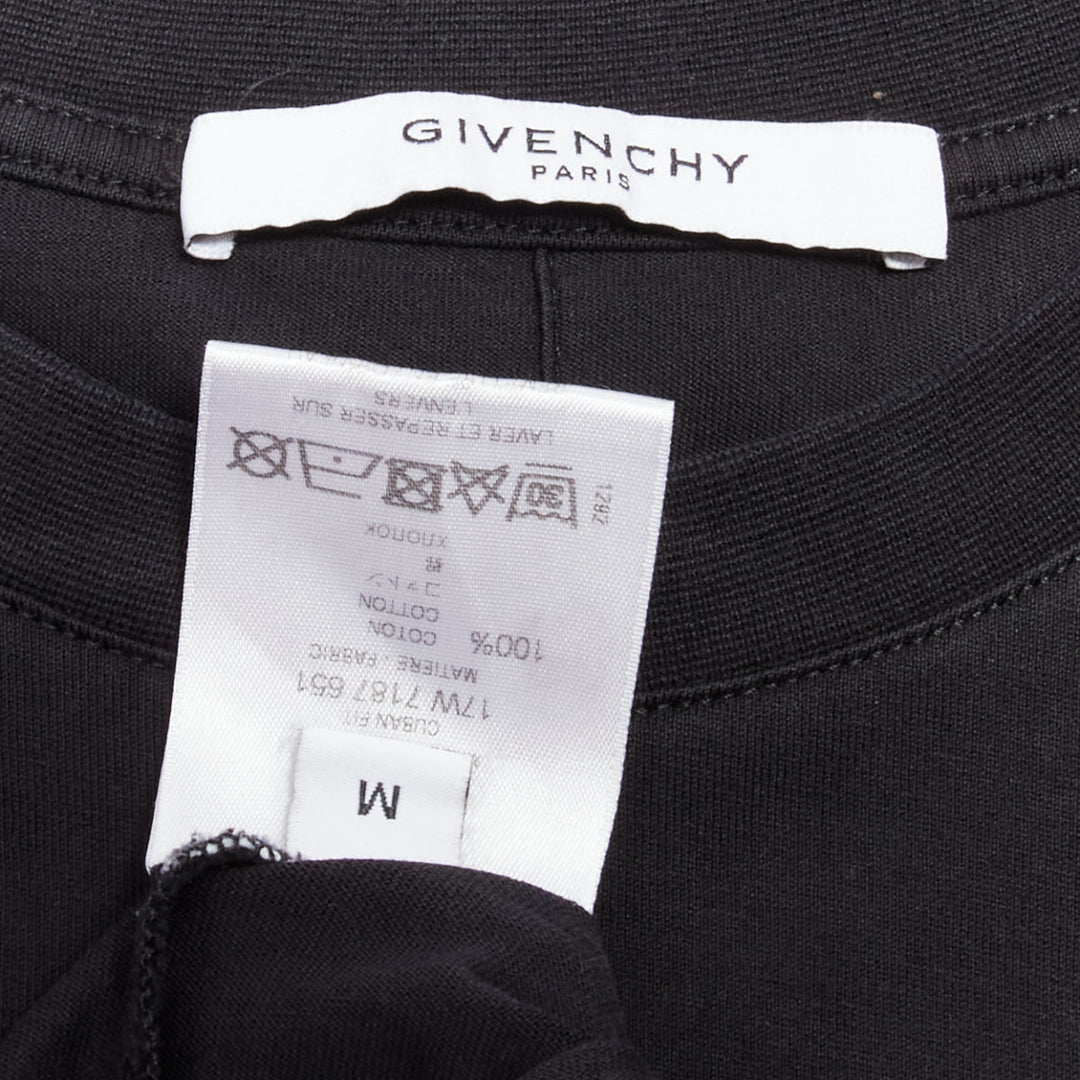 GIVENCHY black cotton women portrait print crew neck tshirt M