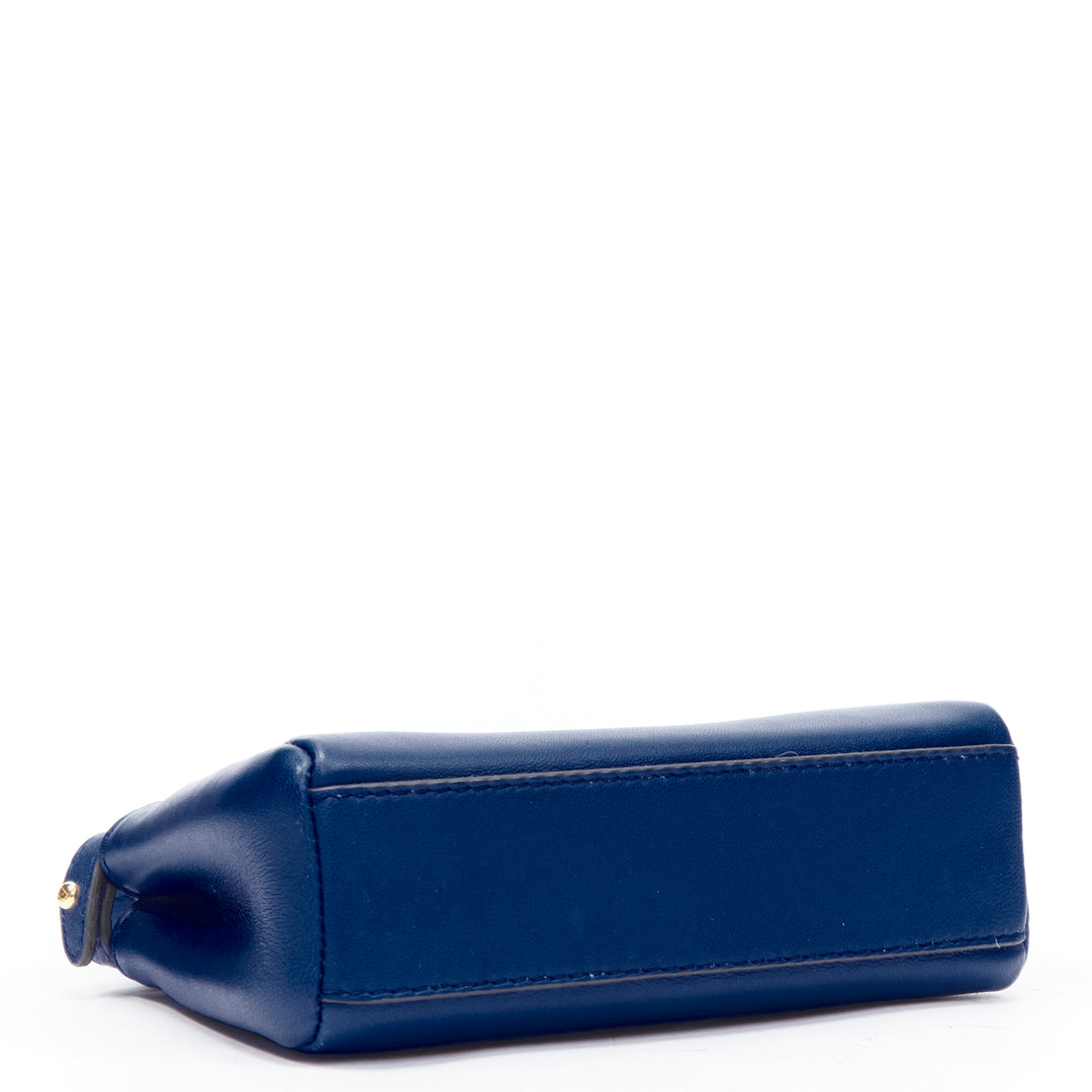 FENDI Micro Peekaboo blue leather gold hardware crossbody bag