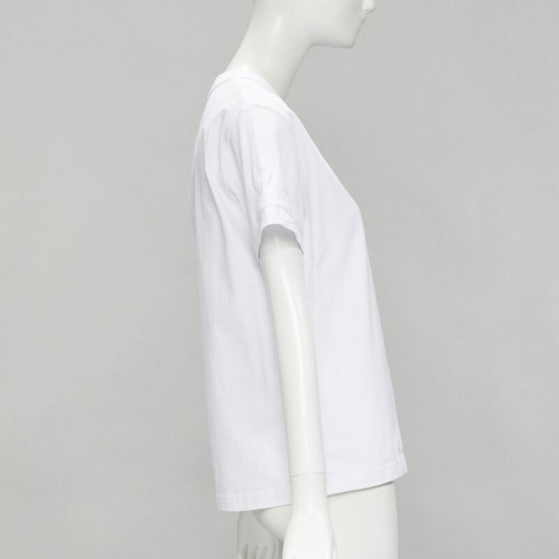 SACAI KAWS XX logo embroidery pocket white cotton boxy tshirt JP0 XS