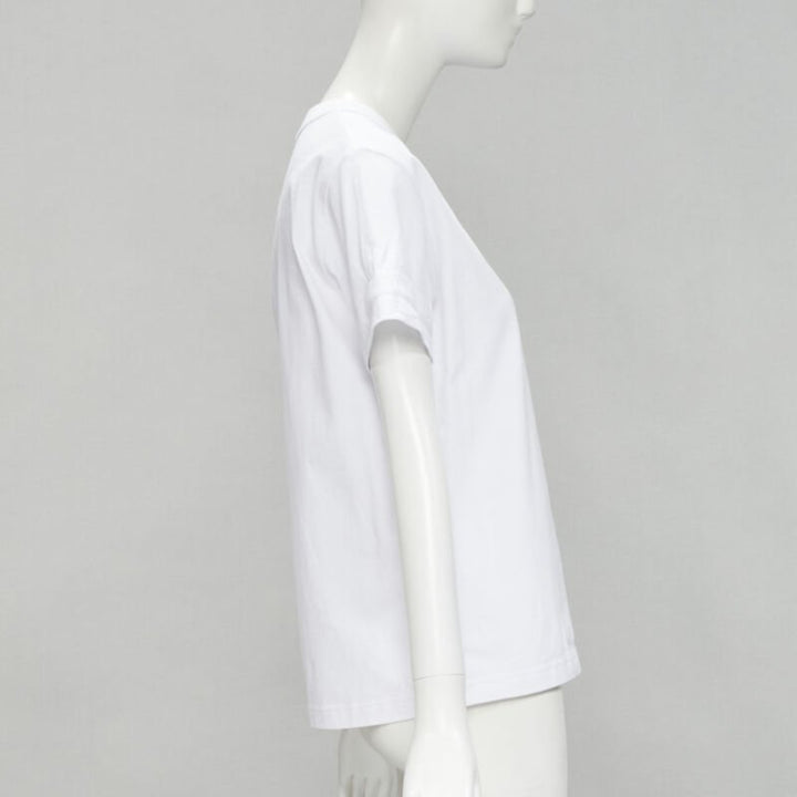 SACAI KAWS XX logo embroidery pocket white cotton boxy tshirt JP0 XS
