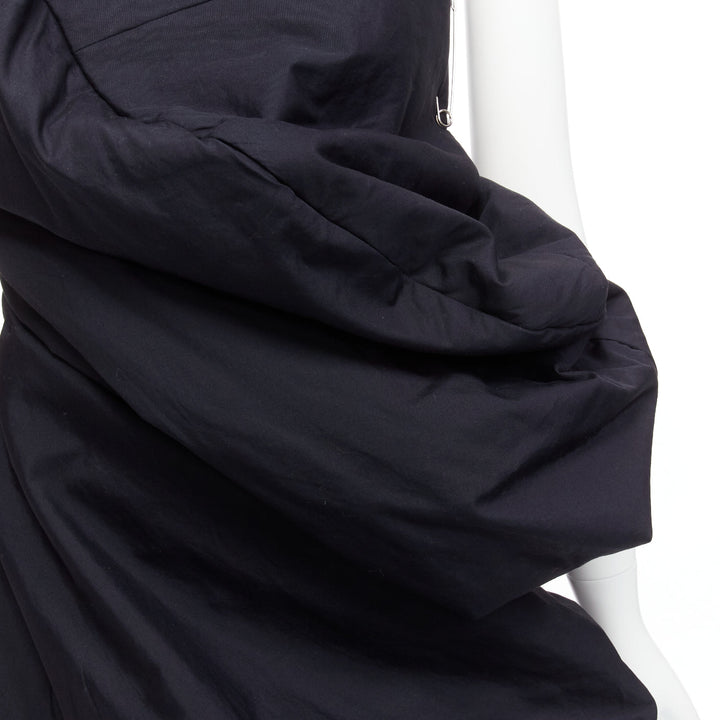 runway COMME DES GARCONS 1997 Lumps Bumps black circle cut asymmetric dress S