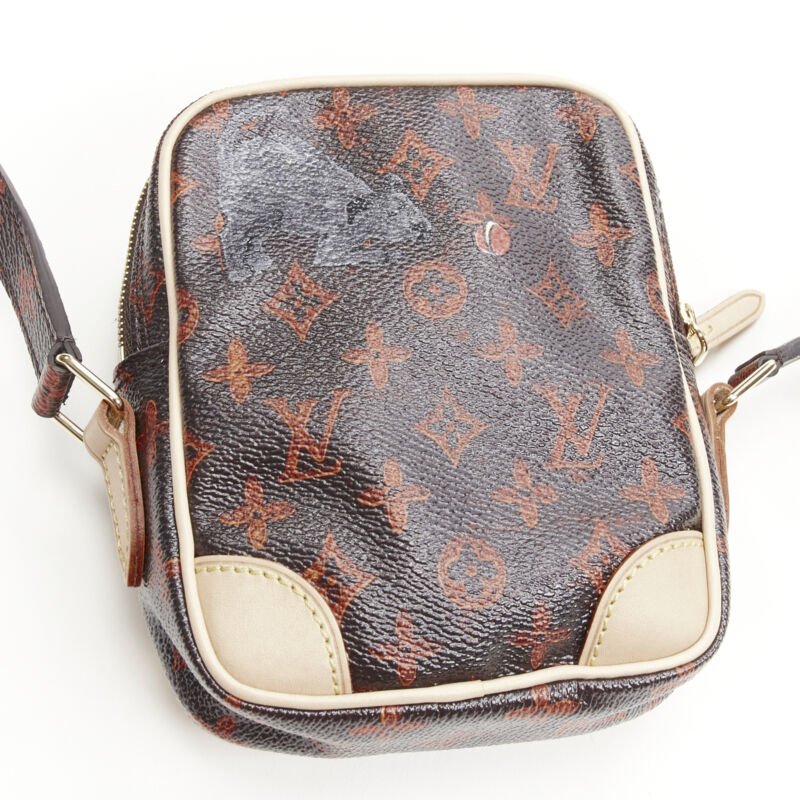 rare LOUIS VUITTON 2018 Runway Catogram Paname PM monogram crossbody camera bag