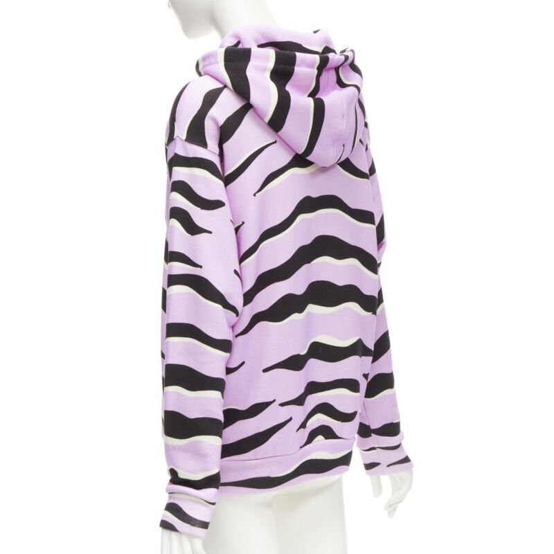 GUCCI TIGER 2022 purple cotton embroidery patch logo striped hoodie XXS