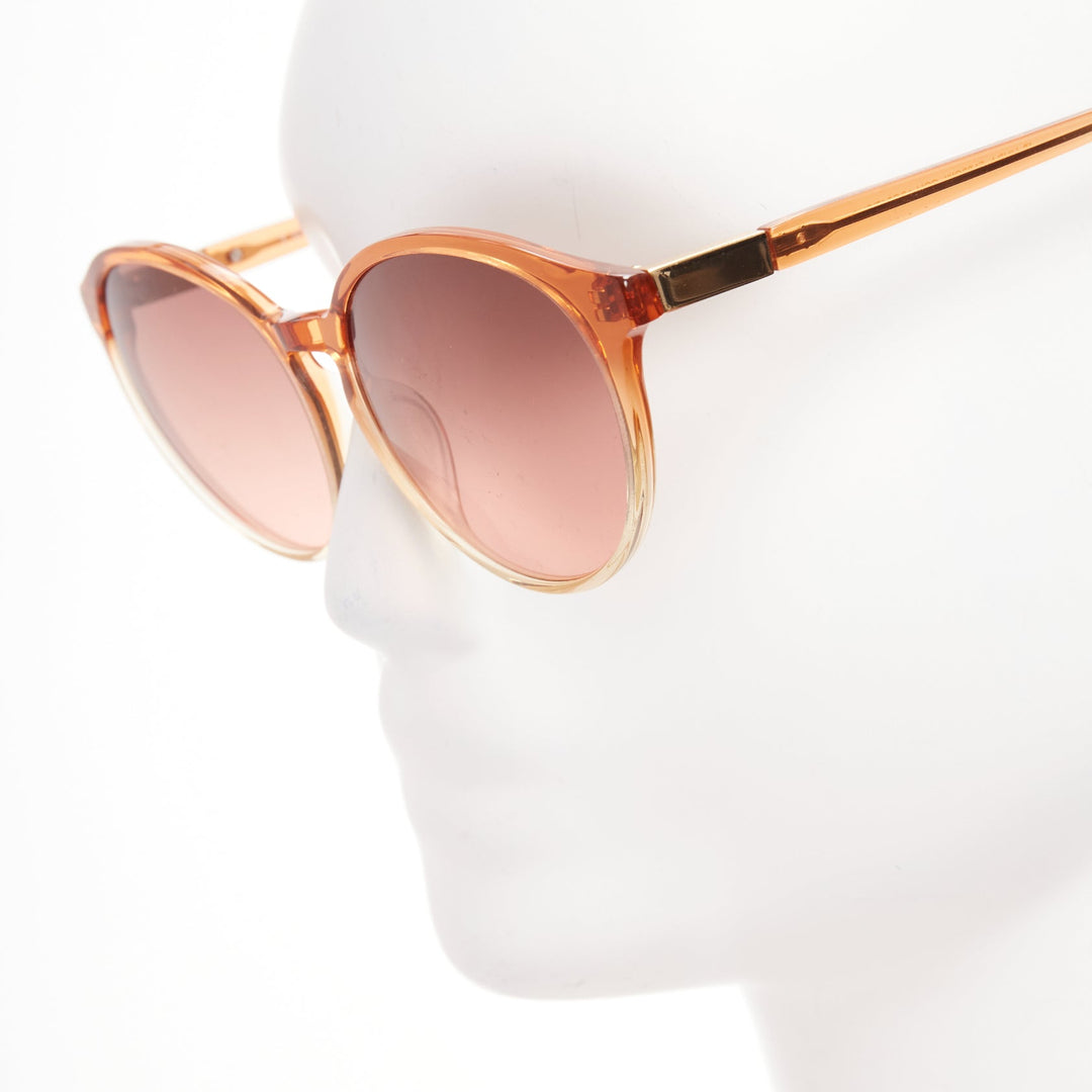 THE ROW Linda Farrow brown ombre acetate pink lens oversized sunglasses