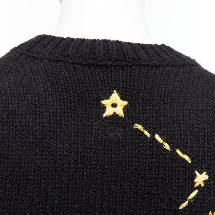 CHRISTIAN DIOR 2022 Pixel Zodiac Scorpio wool cashmere cropped sweater FR34 XS