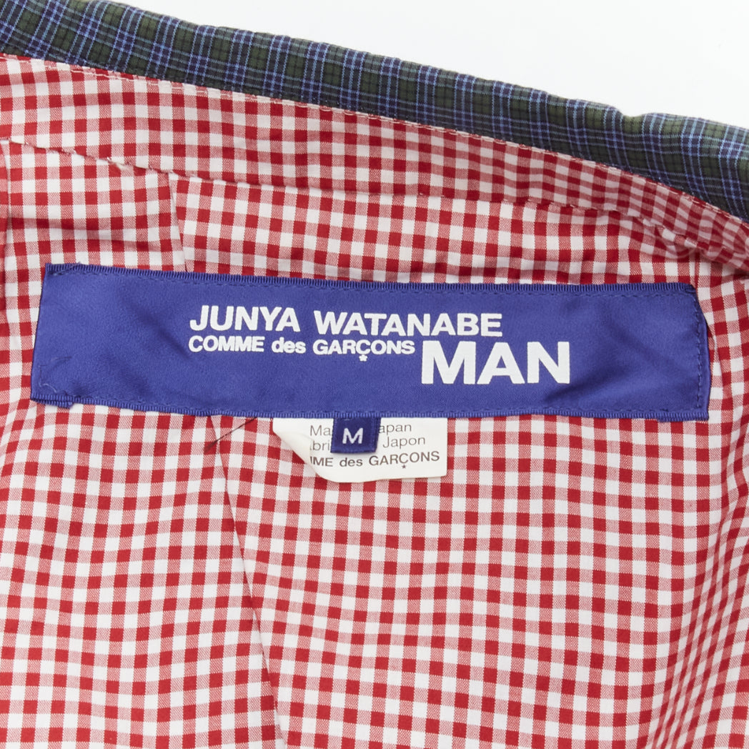 JUNYA WATANABE MAN blue green checked contrast lining casual blazer jacket M
