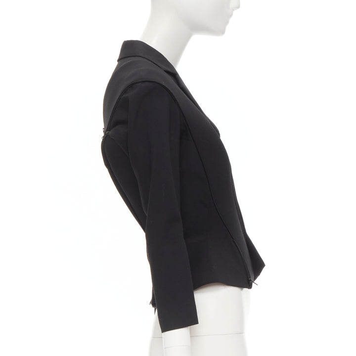 rare JUNYA WATANABE 1999 Runway black neoprene transformable blazer jacket S