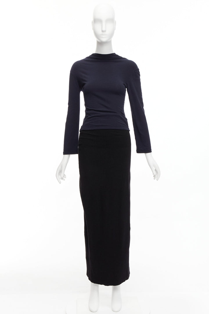 COMME DES GARCONS 1997 Lumps Bumps black padded irregular top gathered skirt M