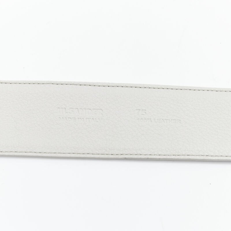JIL SANDER light grey minimalist wide leather waist belt 75cm