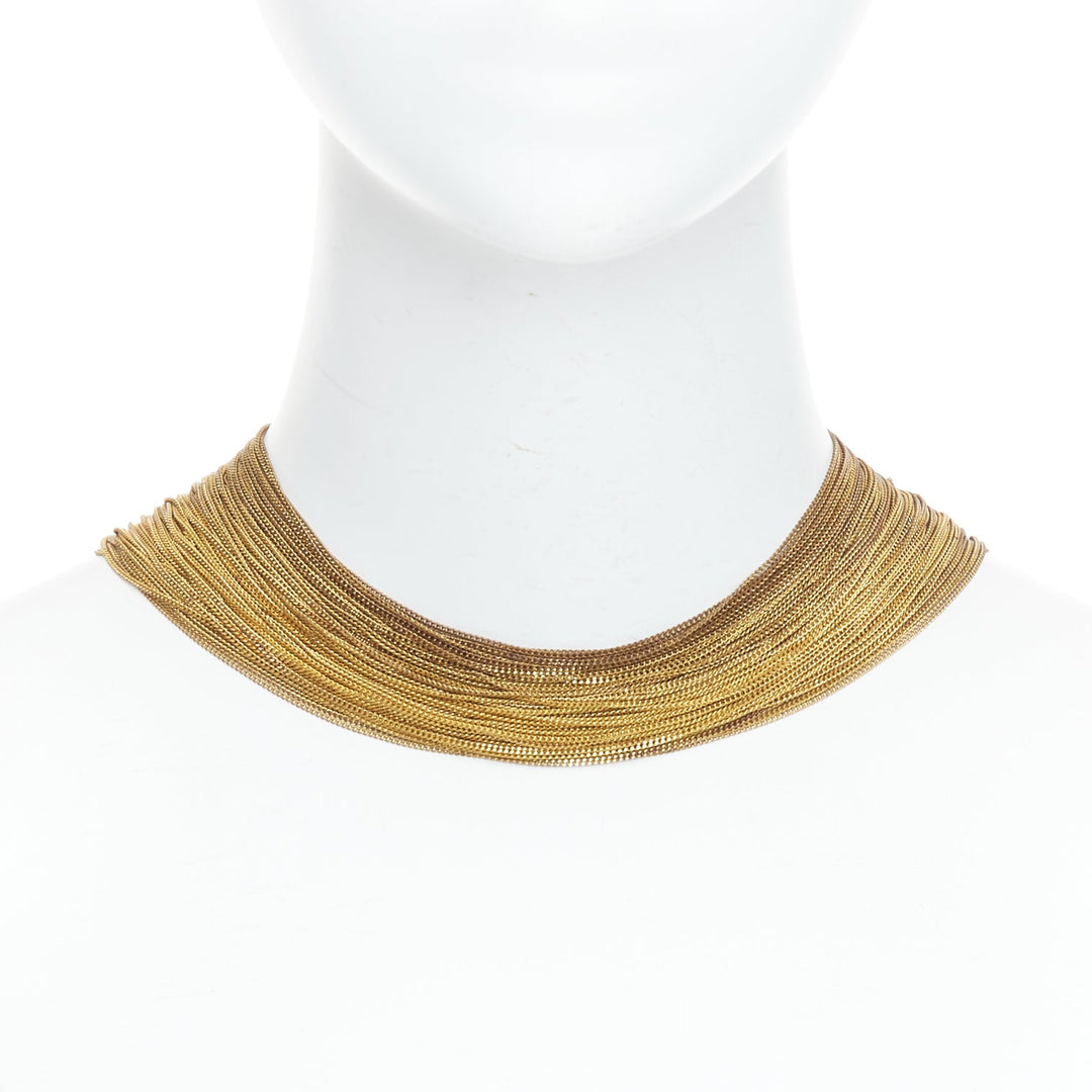 rare MAISON MARGIELA Line 11 Vintage gold tone multi chain cleopatra necklace