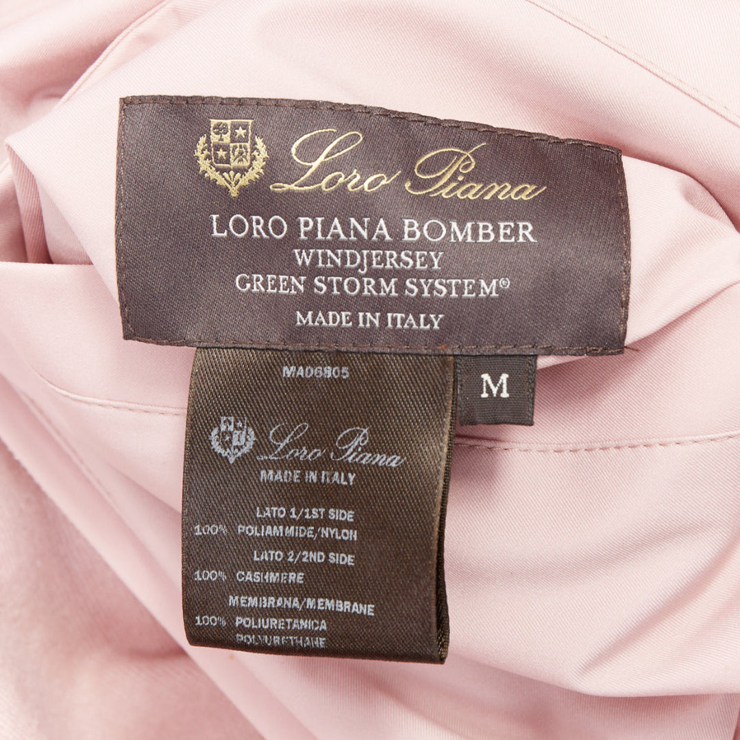 LORO PIANA Green Storm System Windjersey pink reversible bomber M