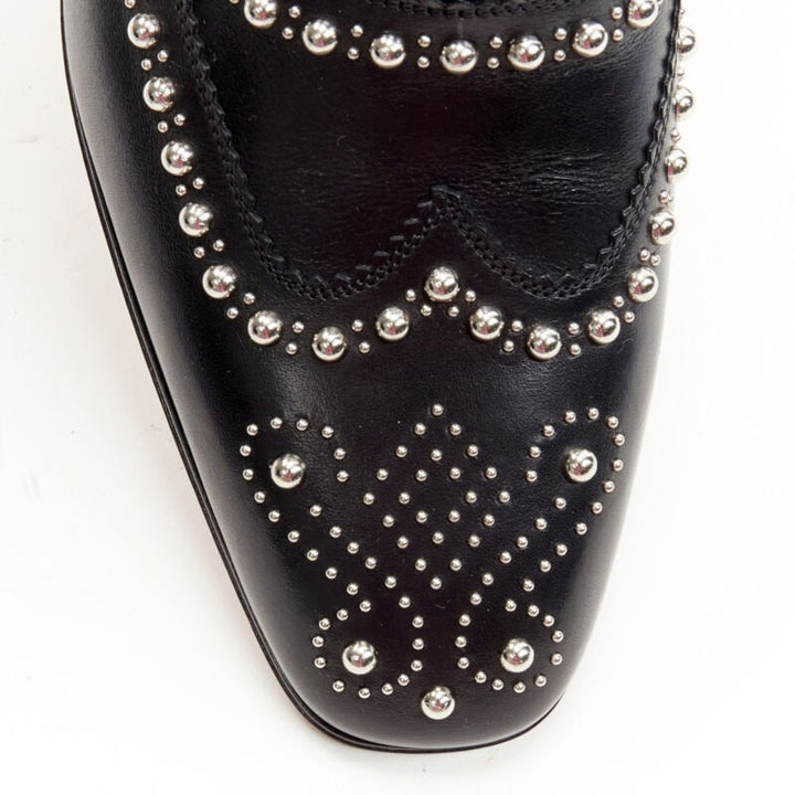 CHRISTIAN LOUBOUTIN Charlie Clou black silver studded oxford brogue EU44