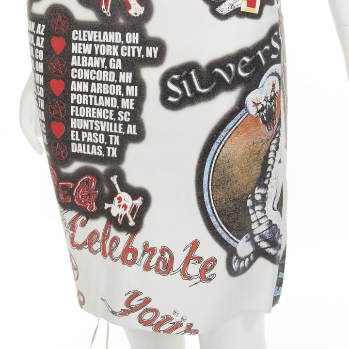 rare D&G DOLCE GABBANA 2001 Acid Rock rock lace up leather skirt IT38 XS