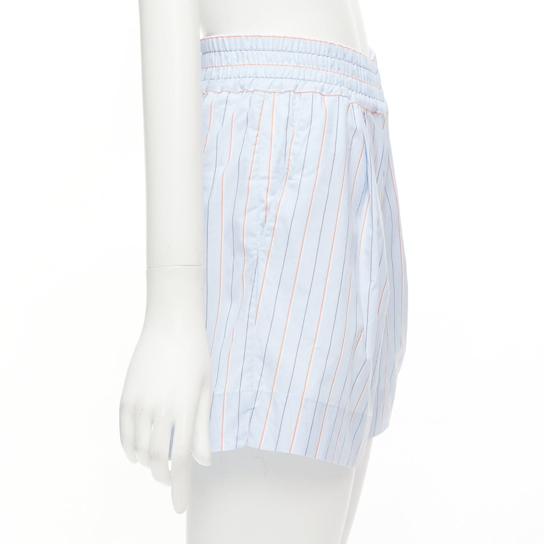 MARNI light blue orange pinstripe embroidered boxer shorts IT36 XXS