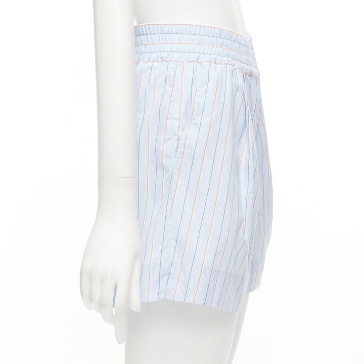 MARNI light blue orange pinstripe embroidered boxer shorts IT36 XXS