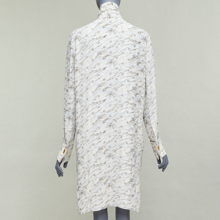 FENDI FF Karligraphy off white monogram marble print midi dress IT42 M