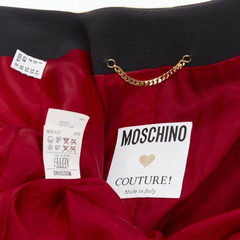 MOSCHINO COUTURE! black red creoe Star Bullseye geometric blazer IT42 L