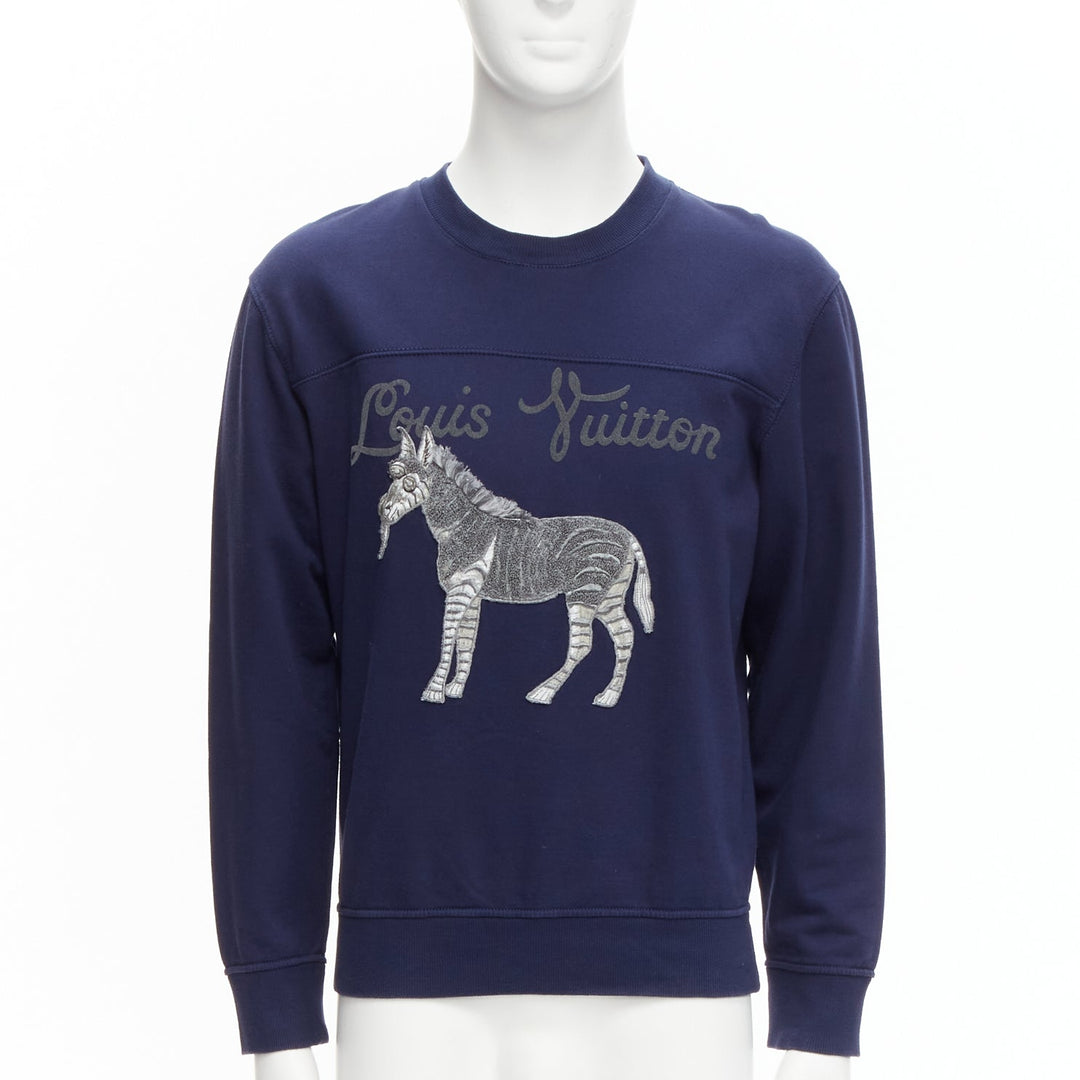 LOUIS VUITTON Chapman Brothers navy cotton LV logo horse embroidery sweater M