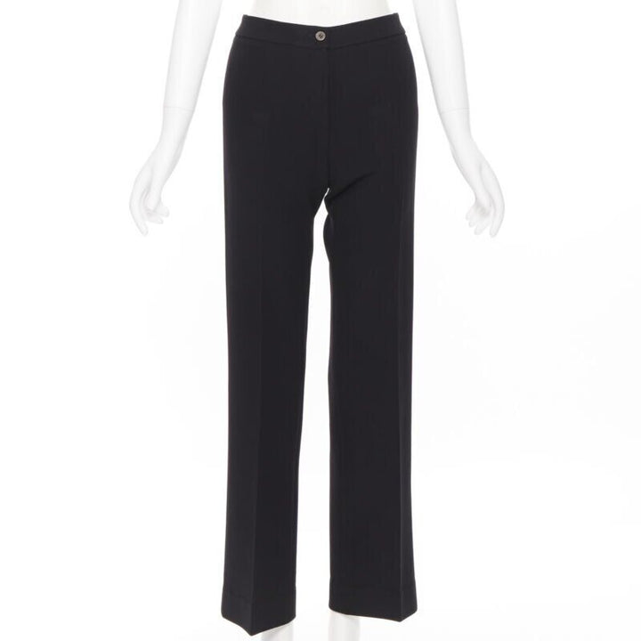 MICHAEL KORS COLLECTION virgin wool black slim leg work trousers pants US2 26"