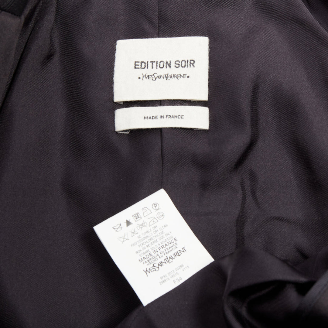 YVES SAINT LAURENT 2012 EDITION SOIR blackwool Le Smoking tuxedo jacket FR34 XS