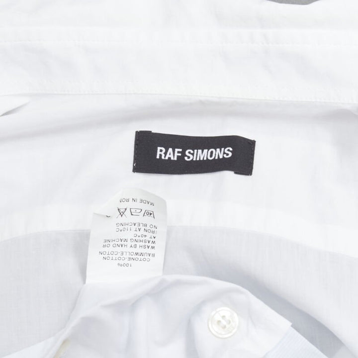 RAF SIMONS white extended layered hem deconstructed shirt EU44 S