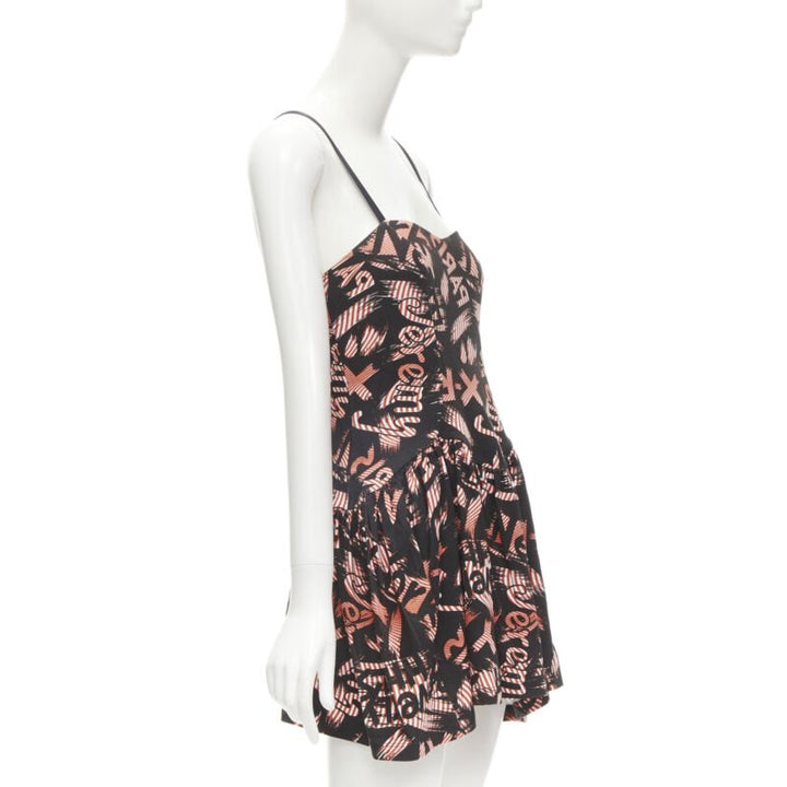 JEREMY SCOTT orange X-ray New York City Names strappy mini dress
