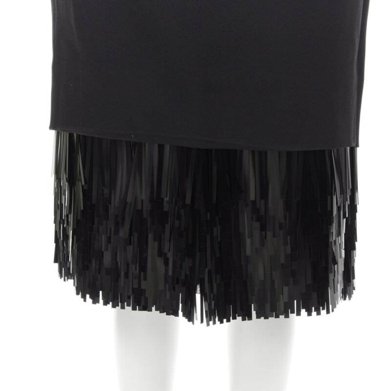 JASON WU black fringe sequins hem cocktail skirt US0 XS