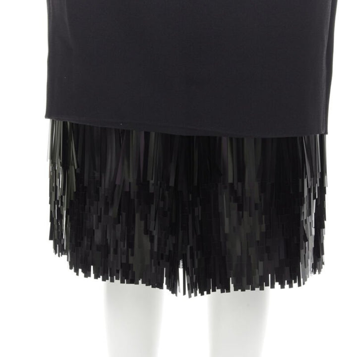 JASON WU black fringe sequins hem cocktail skirt US0 XS