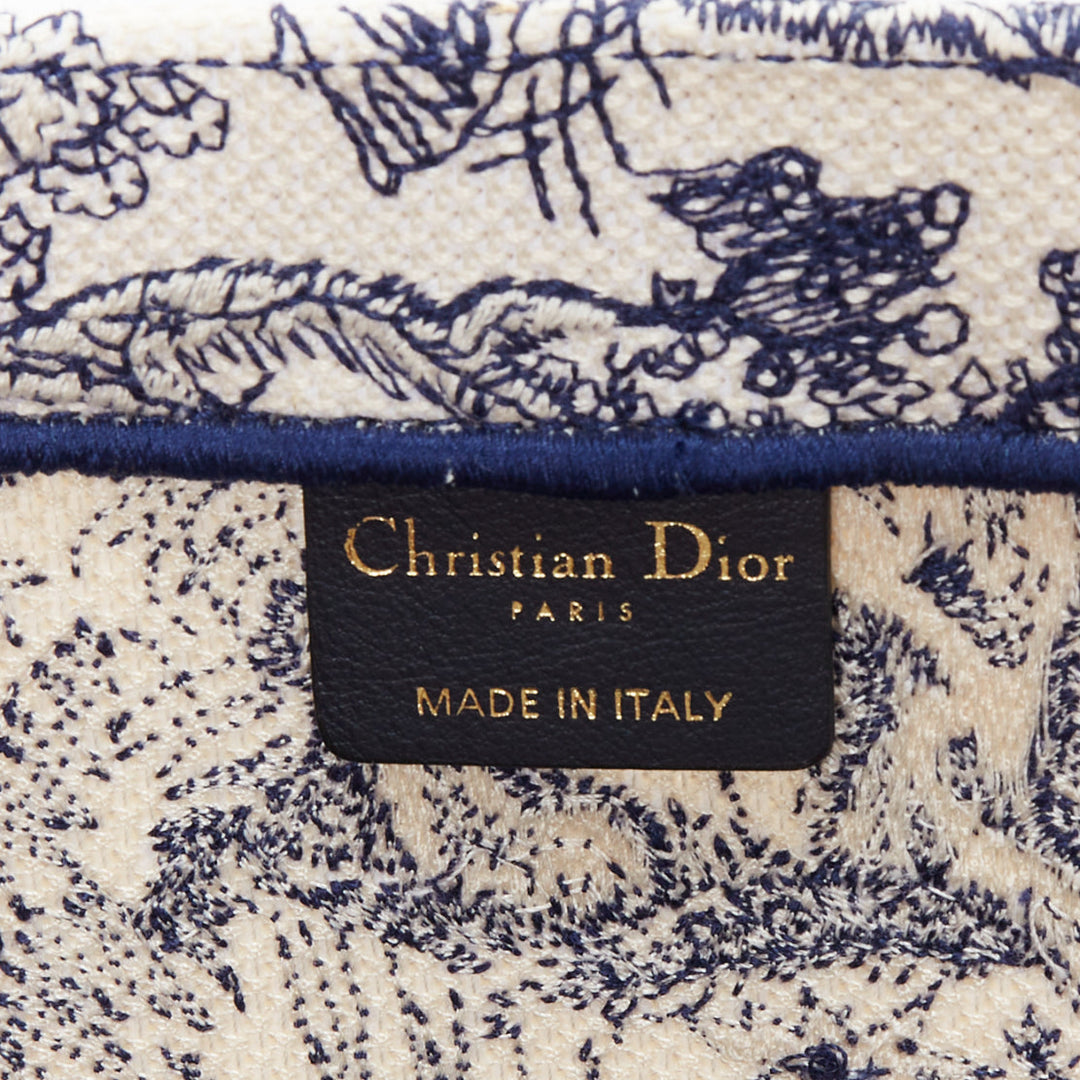 CHRISTIAN DIOR Book Tote navy cream Toile de Jouy canvas bag