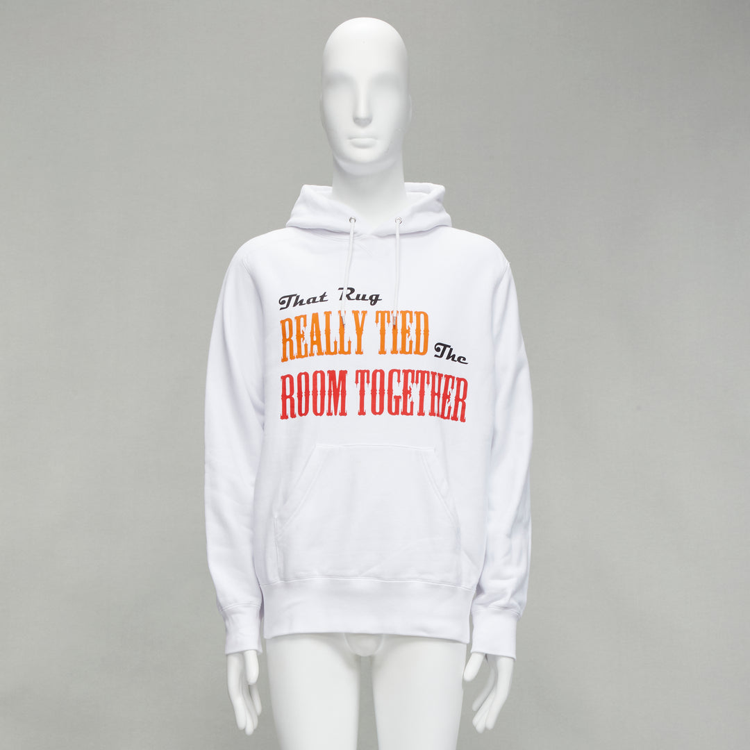 SACAI 2020 Big Lebowski Really Tied Room Together slogan white hoodie Sz.2 M