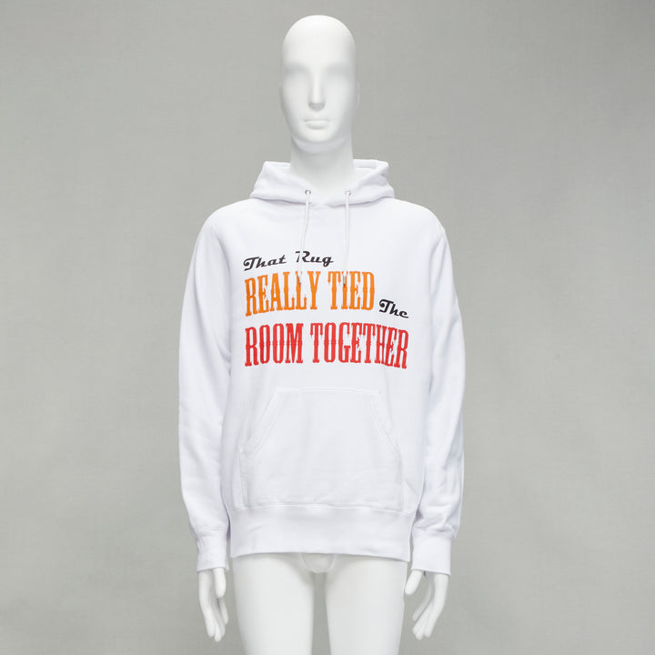 SACAI 2020 Big Lebowski Really Tied Room Together slogan white hoodie Sz.2 M