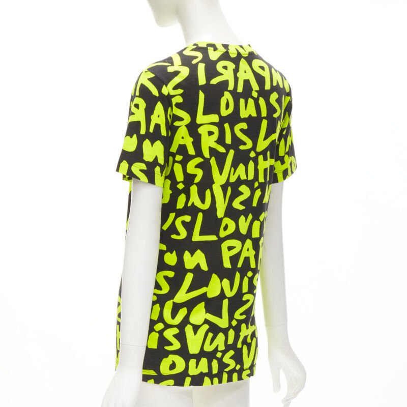 LOUIS VUITTON Stephen Sprouse Iconic Graffiti black neon yellow tshirt