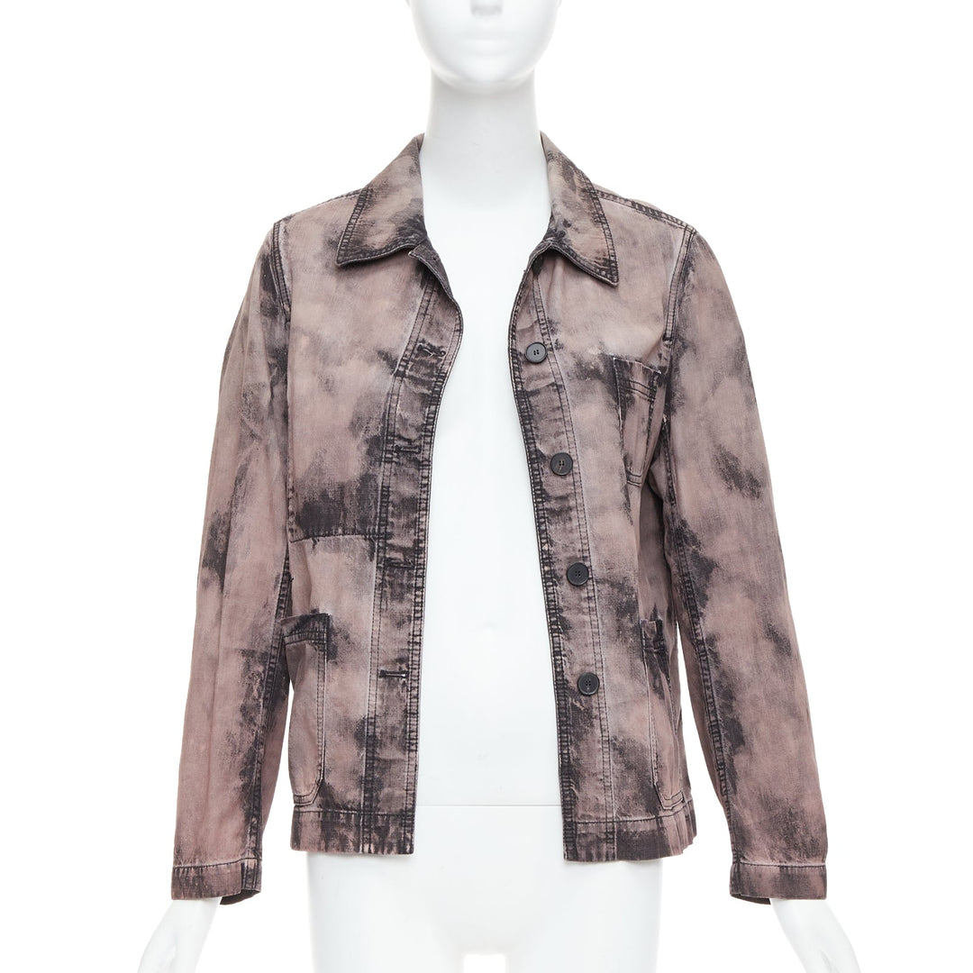 CHRISTIAN DIOR 2020 purple acid wash tie dye bee overshirt jacket FR38 M