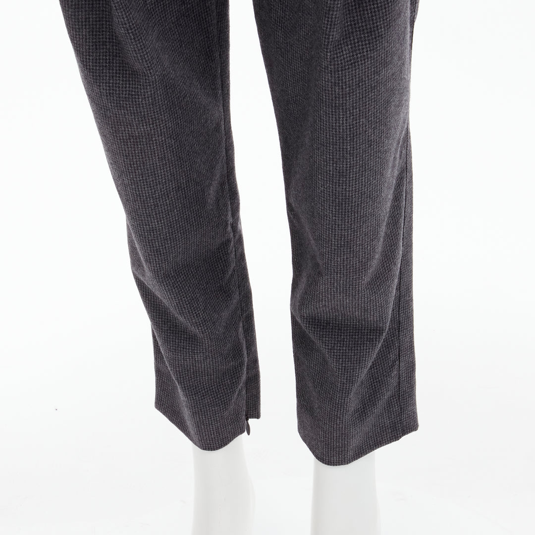 STELLA MCCARTNEY 100% wool grey houndstooth structural pleat  pants IT38 XS