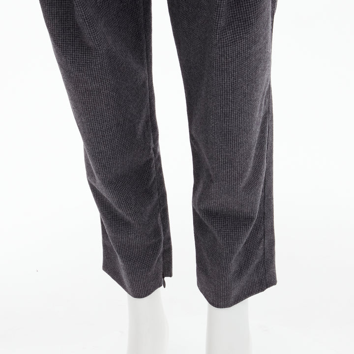 STELLA MCCARTNEY 100% wool grey houndstooth structural pleat  pants IT38 XS