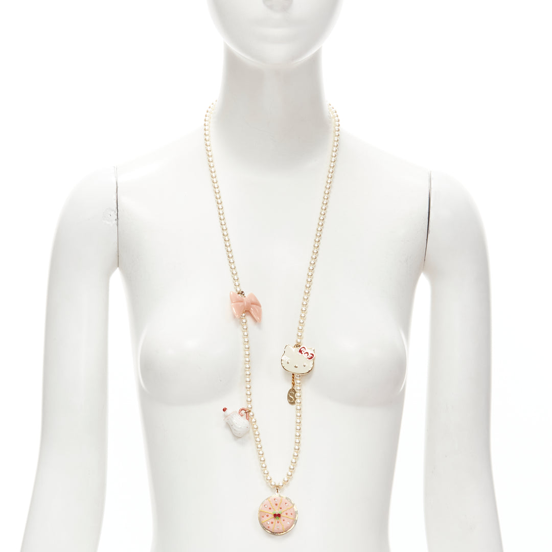 LE BIJOUX DE SOPHIE Hello Kitty pearl cake bow necklace