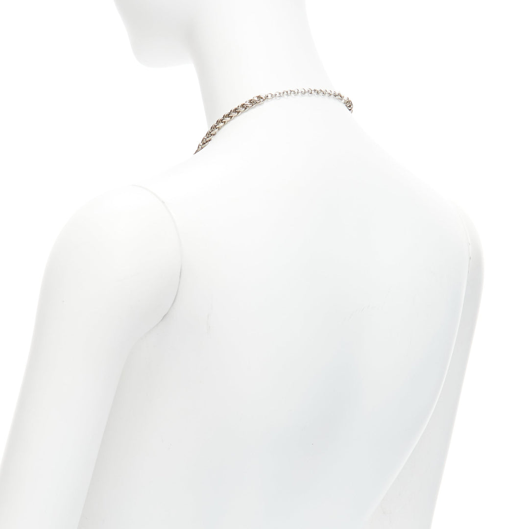 TOGA ARCHIVES silver Eagles red crystal studs chain short necklace