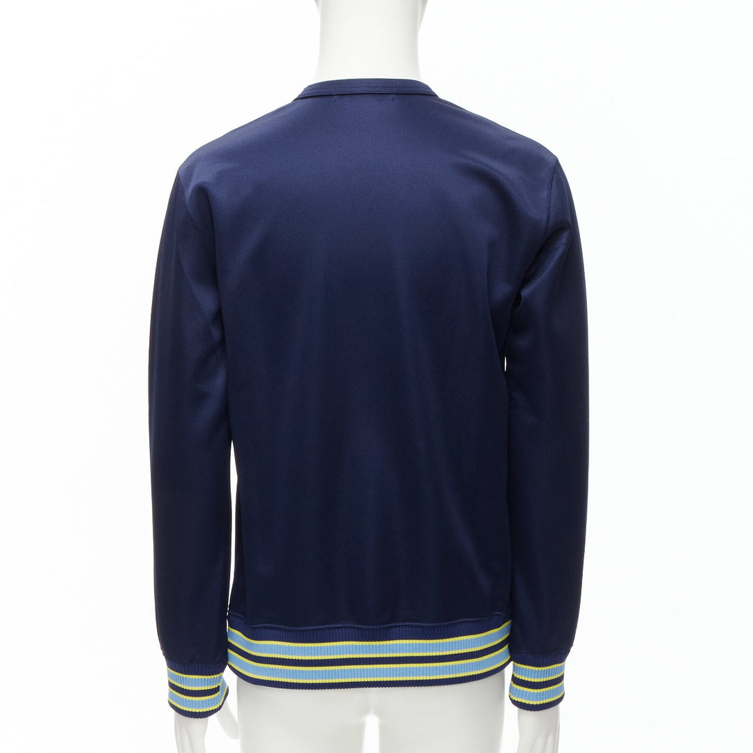 COMME DES GARCONS Homme Deux 2018 yellow rib navy football jersey sweatshirt M