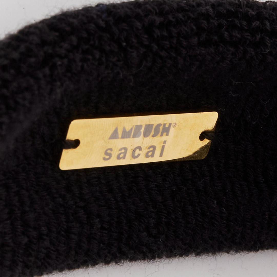 SACAI AMBUSH black gold navy metal studs terrycloth cuff XL choker set