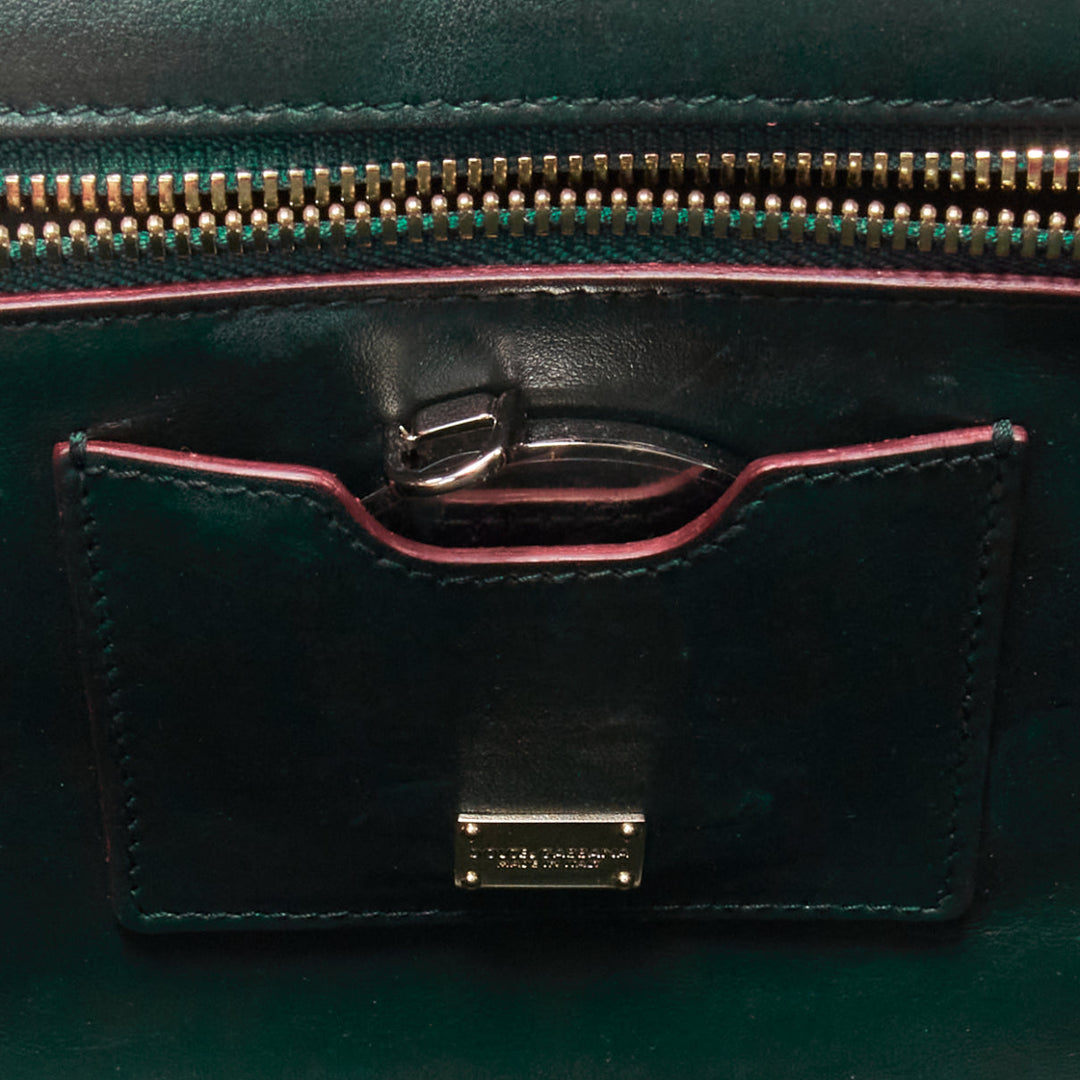 DOLCE GABBANA Lucia pink grey scaled leather flap clasp crossbody bag