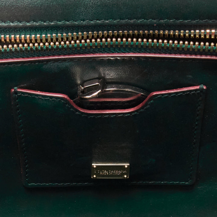 DOLCE GABBANA Lucia pink grey scaled leather flap clasp crossbody bag