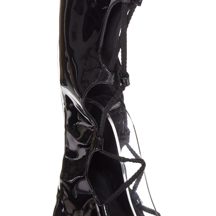 DIOR Diorarty silver star lucite heel black patent ballerina kitten heels EU38.5
