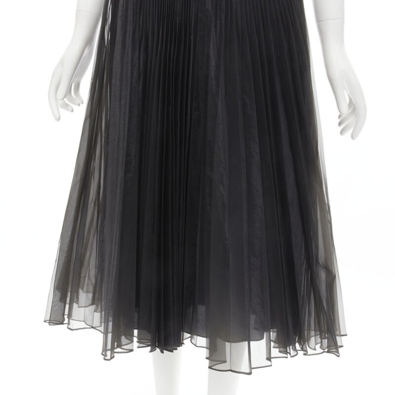 FENDI toggle drawstring waist pleated flared midi skirt IT36 XS
