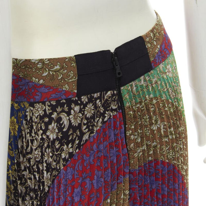 ALICE OLIVIA Jasmine Stripe multi paisley pleated long skirt US6 M
