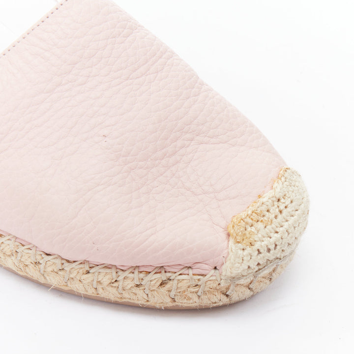 VALENTINO Rockstud pink leather gold studs espadrille sandals EU37