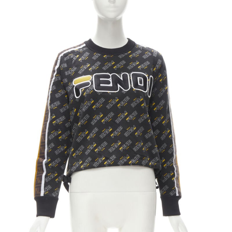 FENDI FILA Mania graphic logo embroidery monogram FF Zucca pullover sweater S