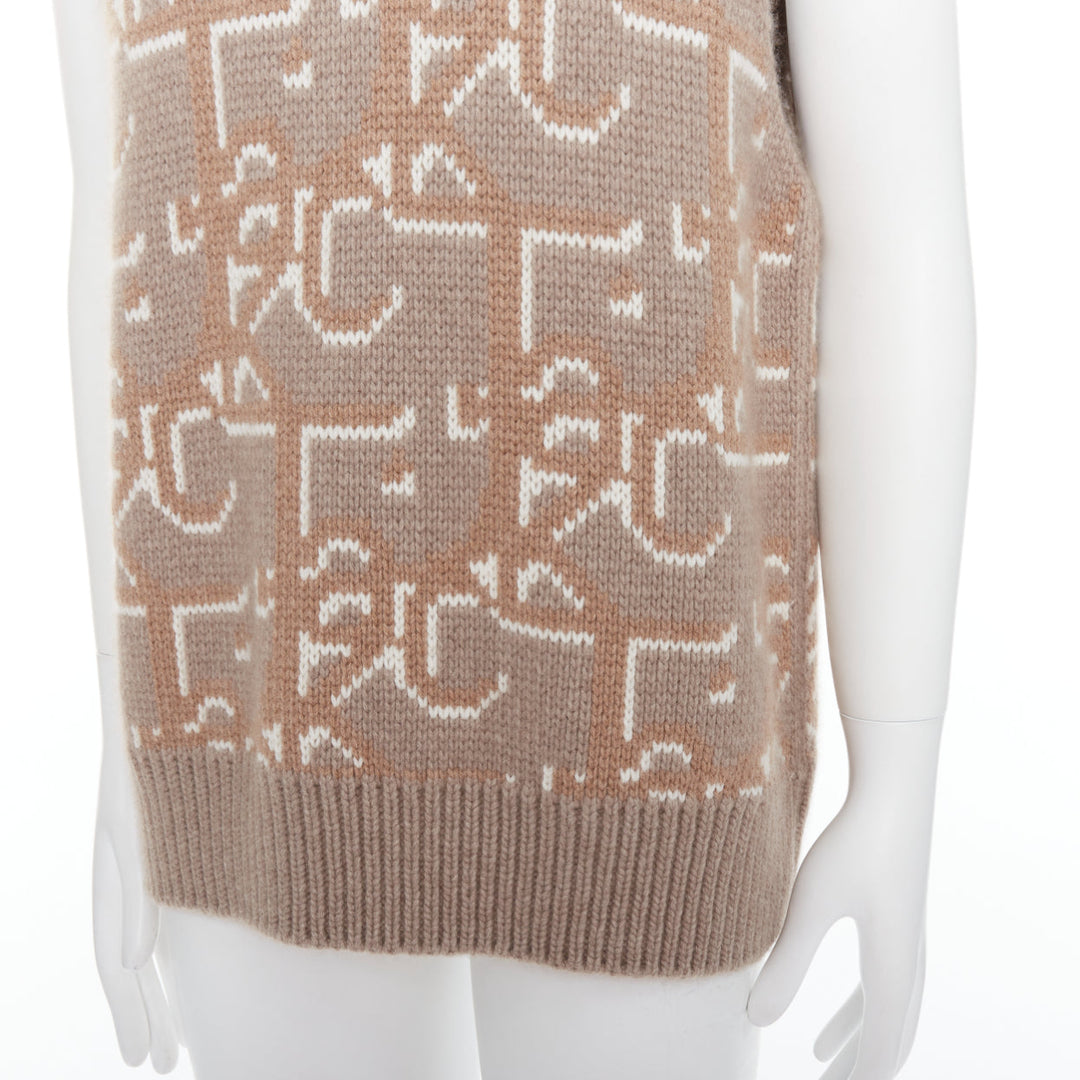 DIOR Travis Scott Cactus Jack 2022 beige 100% cashmere oblique vest sweater M